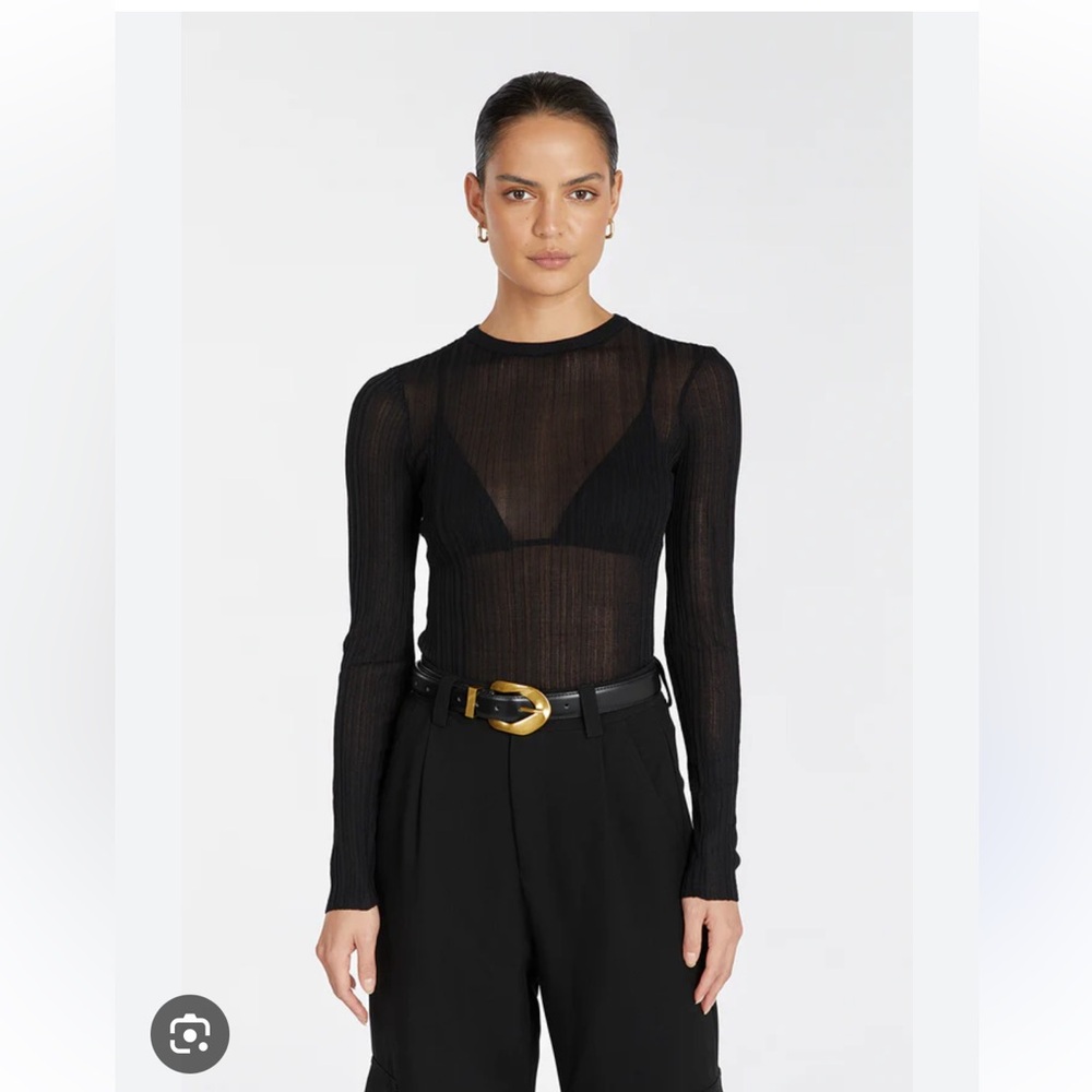 Dissh Harper black long sleeve knit top (Medium)